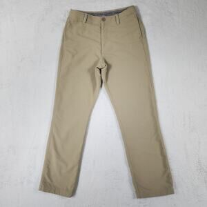 Under Armour Loose Fit Pants Mens L/YLG Tan Performance Straight